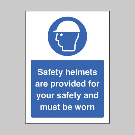 Safety Helmets Are Provided For Your Safety And Must Be Worn Sign - Ready Set SuppliedSafety Helmets Are Provided For Your Safety And Must Be Worn SignRigid Plastic15540E