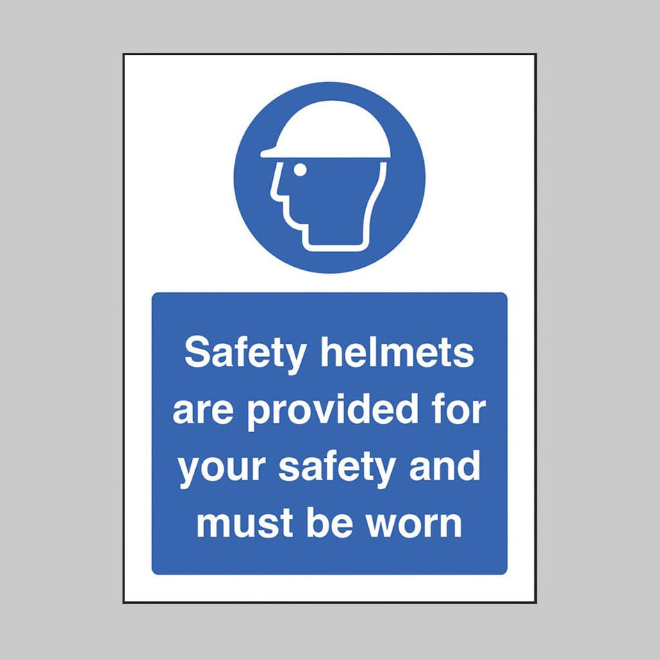 Safety Helmets Are Provided For Your Safety And Must Be Worn Sign - Ready Set SuppliedSafety Helmets Are Provided For Your Safety And Must Be Worn SignRigid Plastic15540E