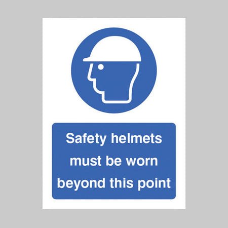 Safety Helmets Must Be Worn Beyond This Point Sign - Ready Set SuppliedSafety Helmets Must Be Worn Beyond This Point SignRigid Plastic15018E