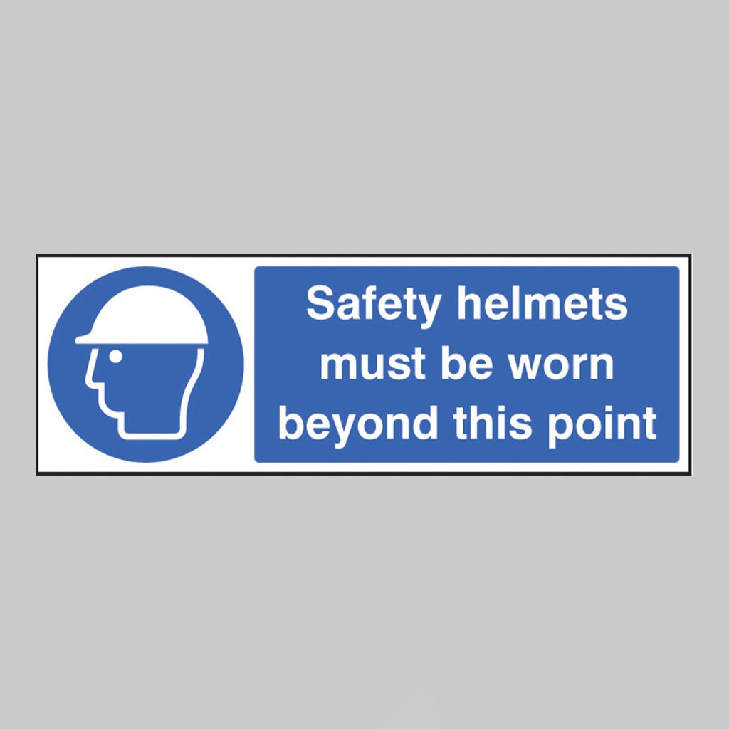 Safety Helmets Must Be Worn Beyond This Point Sign - Ready Set SuppliedSafety Helmets Must Be Worn Beyond This Point SignRigid Plastic15018G