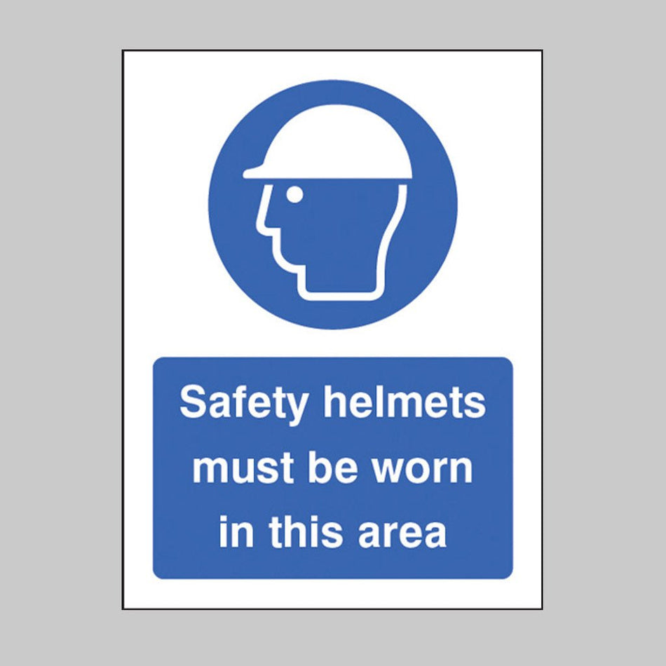 Safety Helmets Must Be Worn In This Area Sign - Ready Set SuppliedSafety Helmets Must Be Worn In This Area SignRigid Plastic15016E