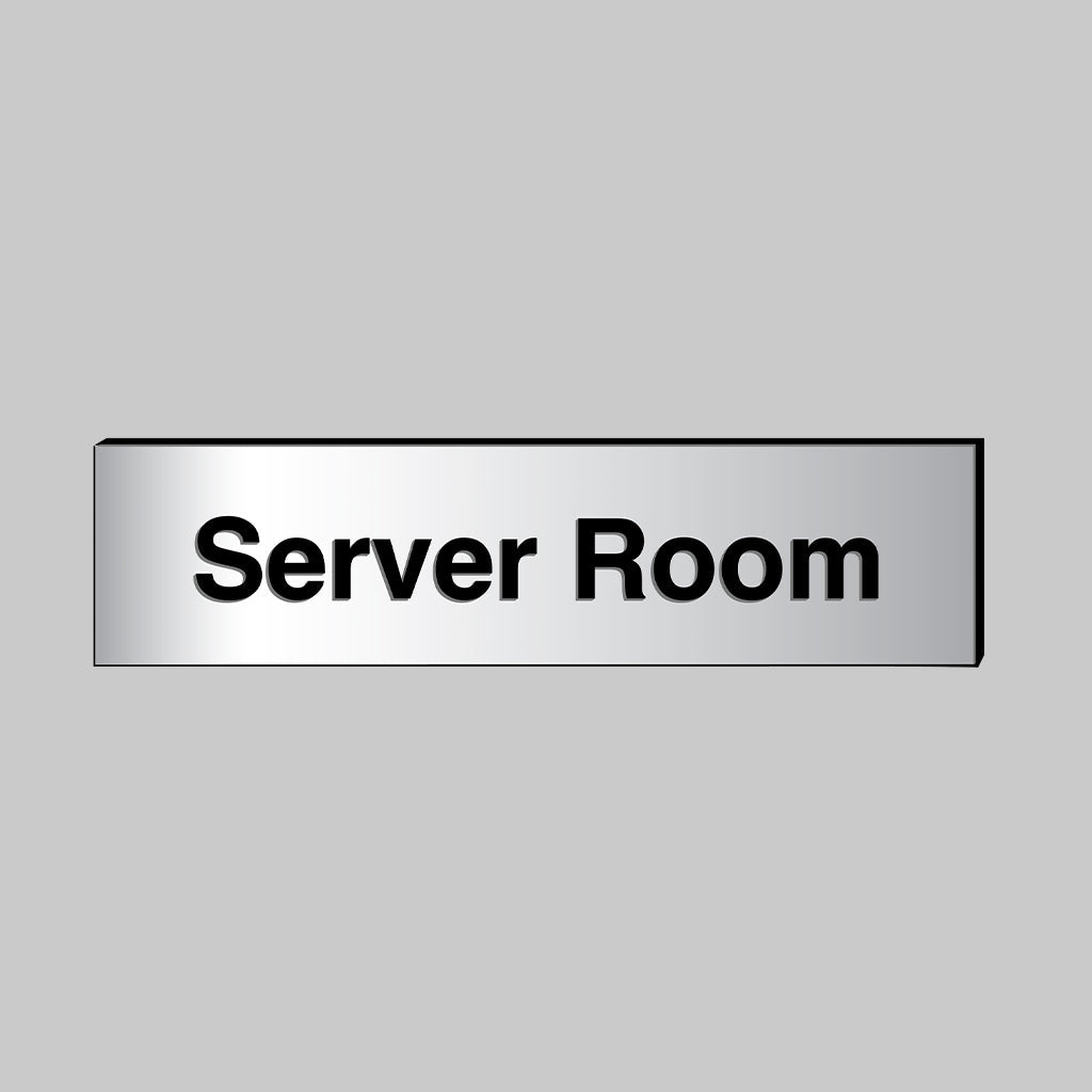 Server Room 140 x 35mm Engraved Aluminium Effect PVC With Sav Backing Sign - Ready Set SuppliedServer Room 140 x 35mm Engraved Aluminium Effect PVC With Sav Backing Sign53698