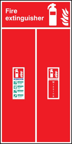 Single Extinguisher Location Board 450 x 900mm - ABC Powder - Ready Set SuppliedSingle Extinguisher Location Board 450 x 900mm - ABC Powder58016