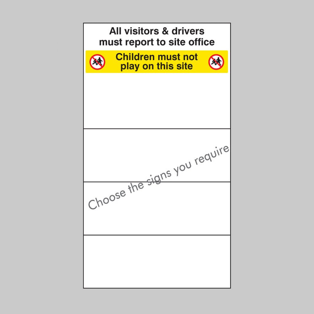 Site Safety Board 600 x 1000mm 5mm PVC With Select Signs - Ready Set SuppliedSite Safety Board 600 x 1000mm 5mm PVC With Select Signs58034