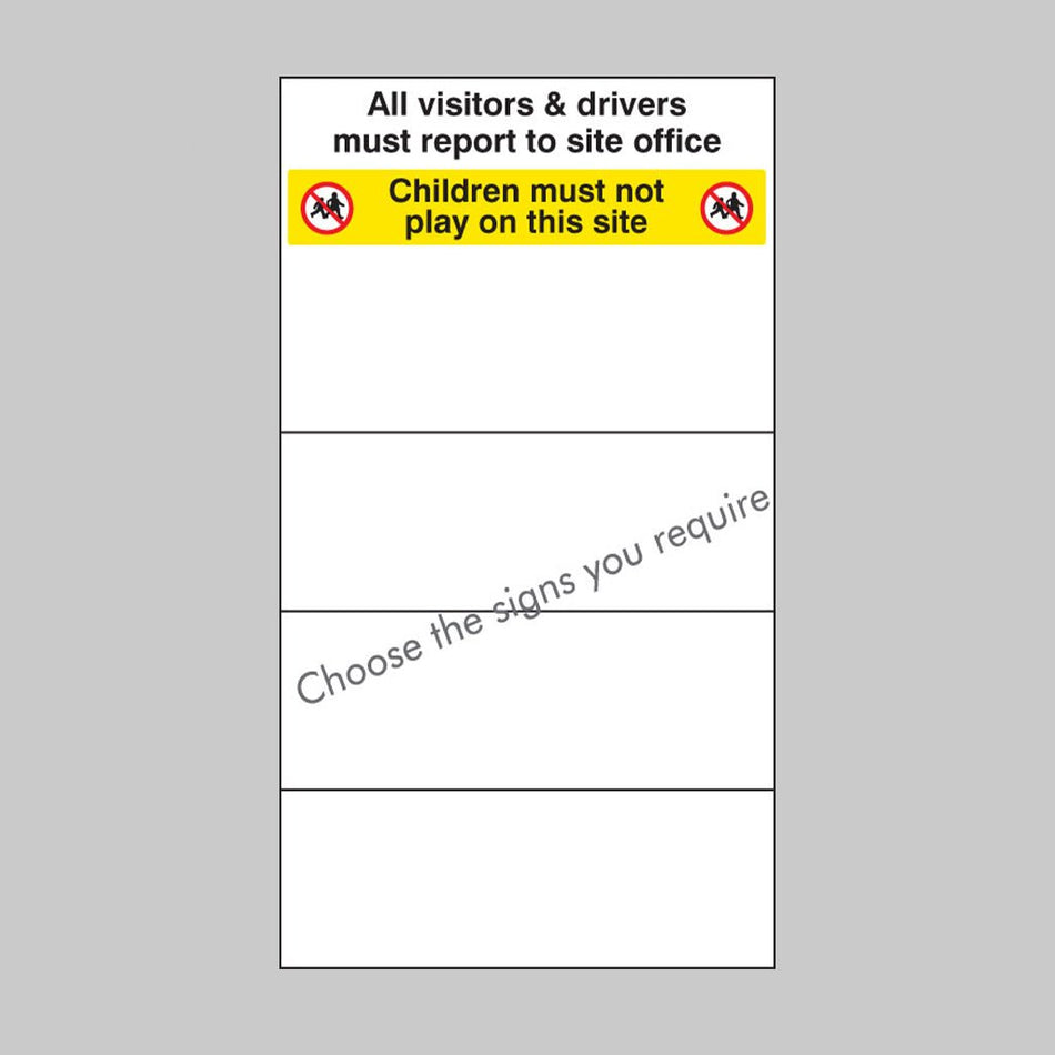 Site Safety Board 600 x 1000mm 5mm PVC With Select Signs - Ready Set SuppliedSite Safety Board 600 x 1000mm 5mm PVC With Select Signs58034