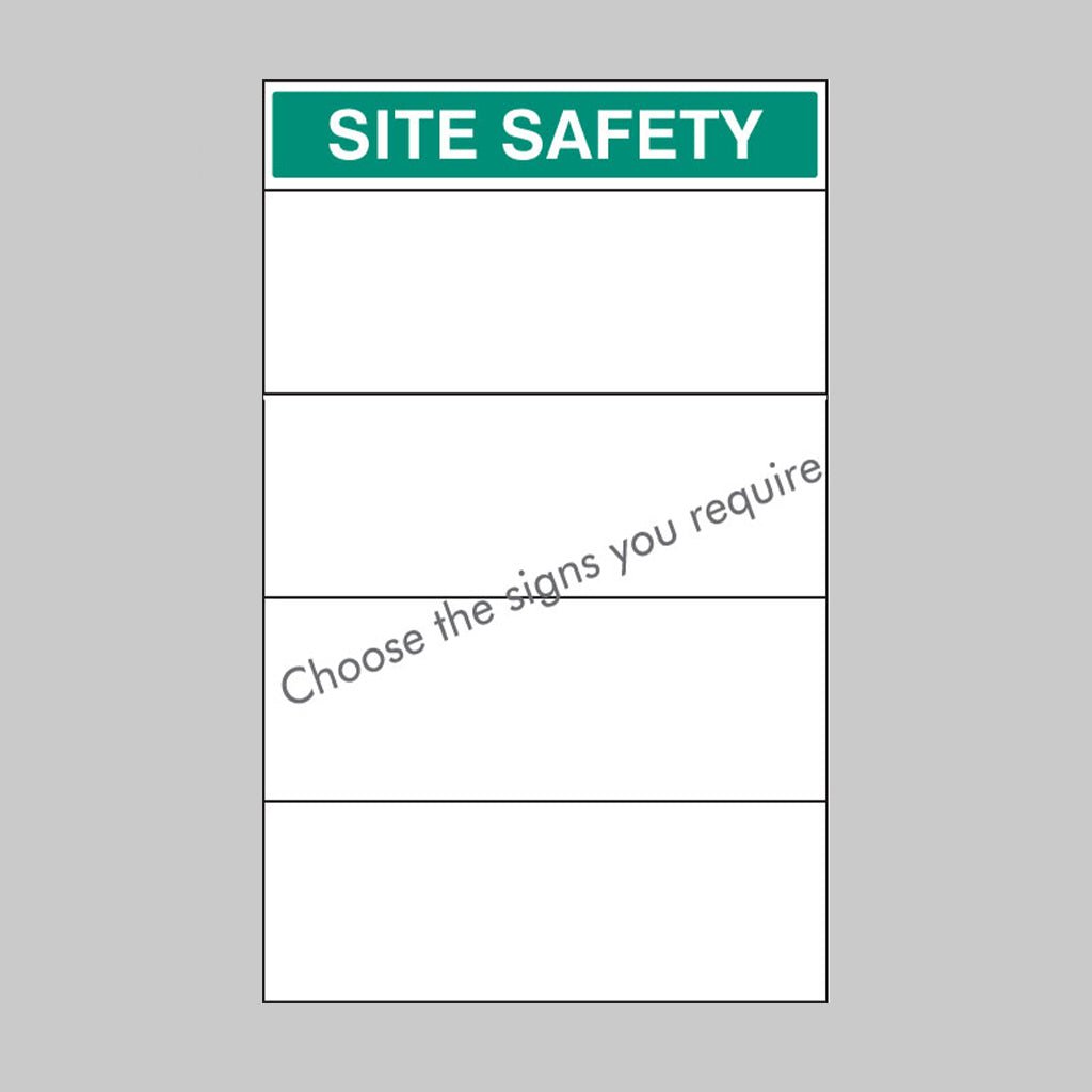 Site Safety Board 600 x 900mm 5mm PVC With Select Signs - Ready Set SuppliedSite Safety Board 600 x 900mm 5mm PVC With Select Signs58039