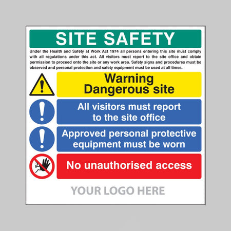 Site Safety Board, Dangerous Site, Visitors, PPE, Access, Builder Signs 1220 x 1220mm - Ready Set SuppliedSite Safety Board, Dangerous Site, Visitors, PPE, Access, Builder Signs 1220 x 1220mm55793