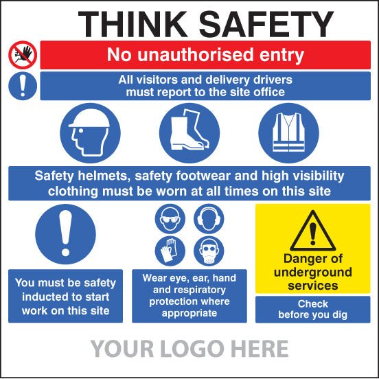 Site Safety Board, Multi-Message, Underground Services, Builder Signs 1220 x 1220mm - Ready Set SuppliedSite Safety Board, Multi-Message, Underground Services, Builder Signs 1220 x 1220mm55800