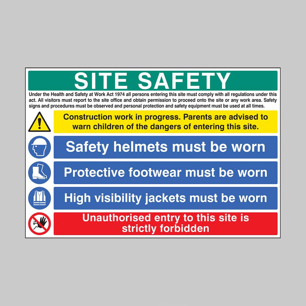 Site Safety Construction Work, Helmets, Footwear, Hi Vis, Unauthorised Entry Sign - Ready Set SuppliedSite Safety Construction Work, Helmets, Footwear, Hi Vis, Unauthorised Entry SignRigid Plastic16447Q