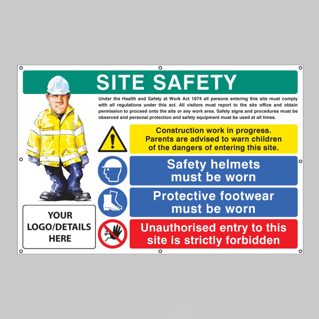 Site Safety, Helmets, Footwear, Unauthorised Entry Custom Banner With Eyelets 1270 x 810mm - Ready Set SuppliedSite Safety, Helmets, Footwear, Unauthorised Entry Custom Banner With Eyelets 1270 x 810mm55119