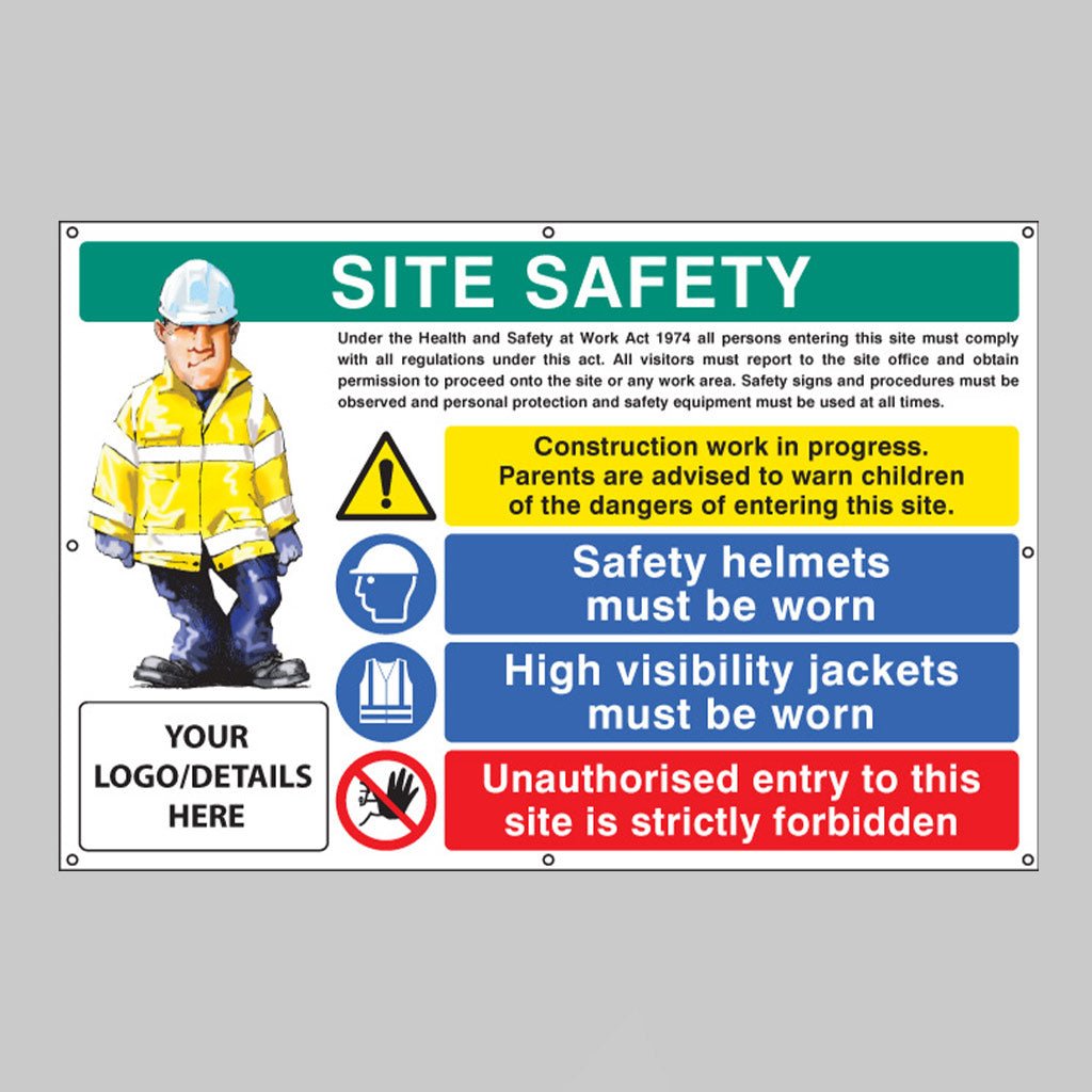 Site Safety, Helmets, Hi-Vis, Unauthorised Entry Custom Banner With Eyelets 1270 x 810mm - Ready Set SuppliedSite Safety, Helmets, Hi-Vis, Unauthorised Entry Custom Banner With Eyelets 1270 x 810mm55124