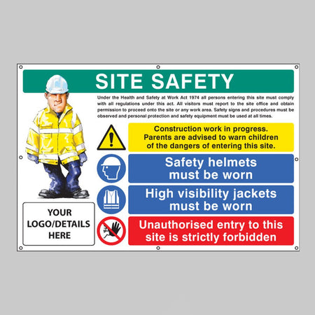 Site Safety, Helmets, Hi-Vis, Unauthorised Entry Custom Banner With Eyelets 1270 x 810mm - Ready Set SuppliedSite Safety, Helmets, Hi-Vis, Unauthorised Entry Custom Banner With Eyelets 1270 x 810mm55124