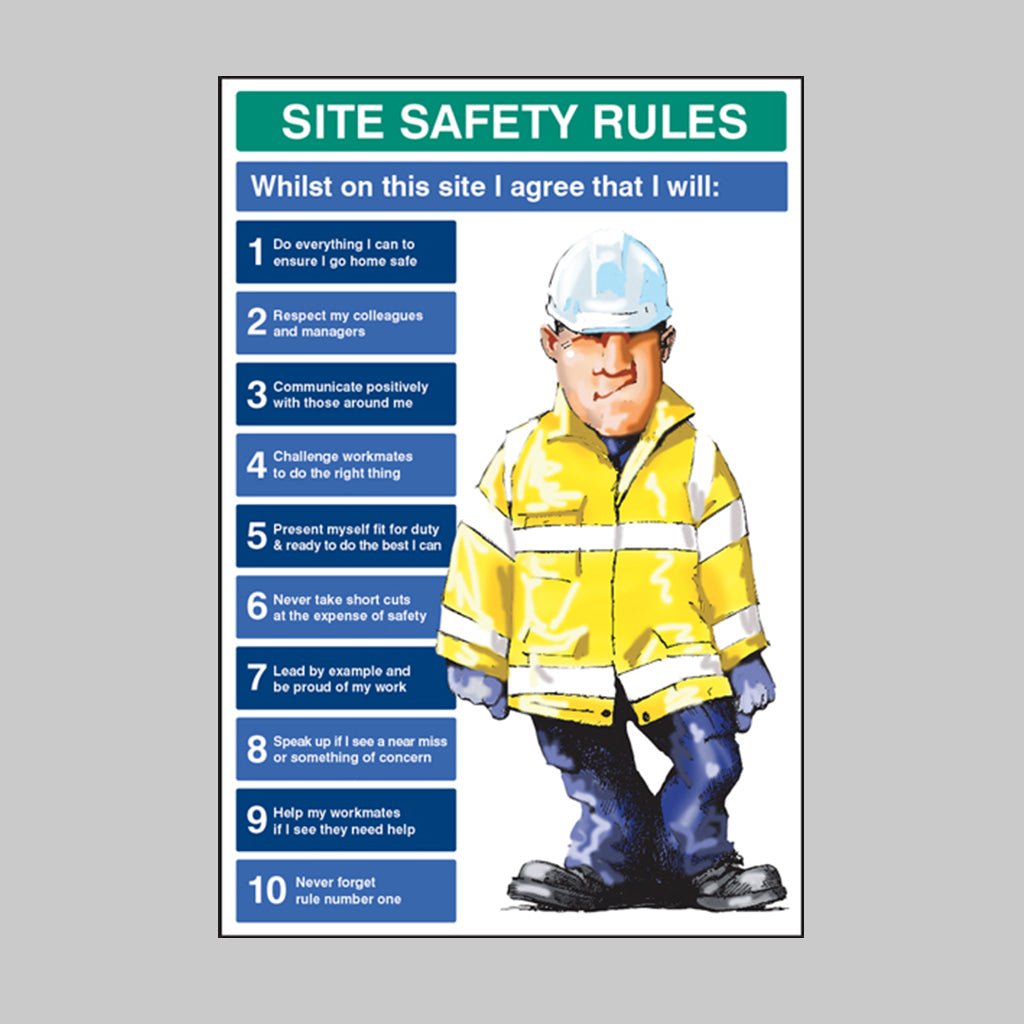 Site Safety Rules Whilst On Site I Agree To 600 x 900 5mm PVC Sign - Ready Set SuppliedSite Safety Rules Whilst On Site I Agree To 600 x 900 5mm PVC Sign56599