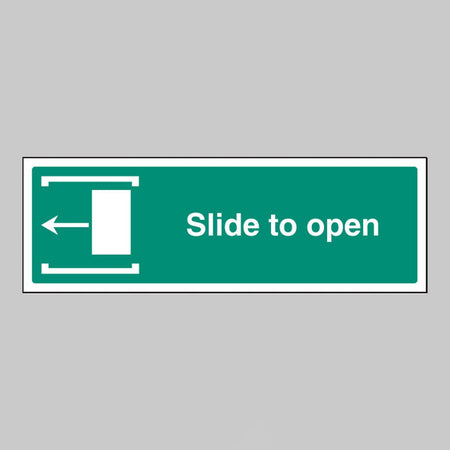 Slide To Open Left Sign - Ready Set SuppliedSlide To Open Left SignRigid Plastic12045G