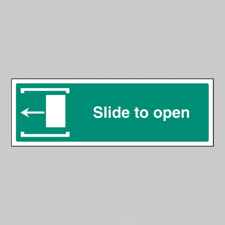 Slide To Open Left Sign - Ready Set SuppliedSlide To Open Left SignRigid Plastic12045G