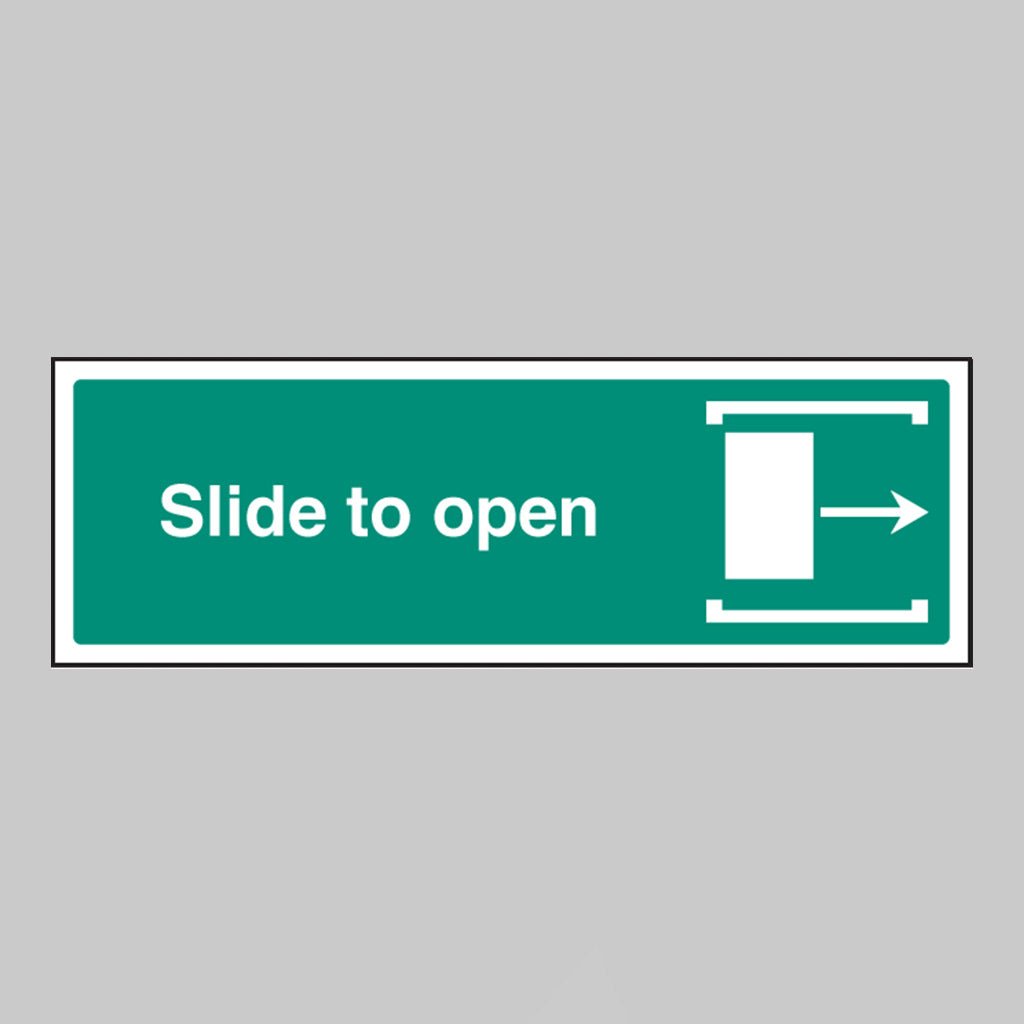 Slide To Open Right Sign - Ready Set SuppliedSlide To Open Right SignRigid Plastic12046G