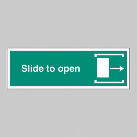 Slide To Open Right Sign - Ready Set SuppliedSlide To Open Right SignRigid Plastic12046G