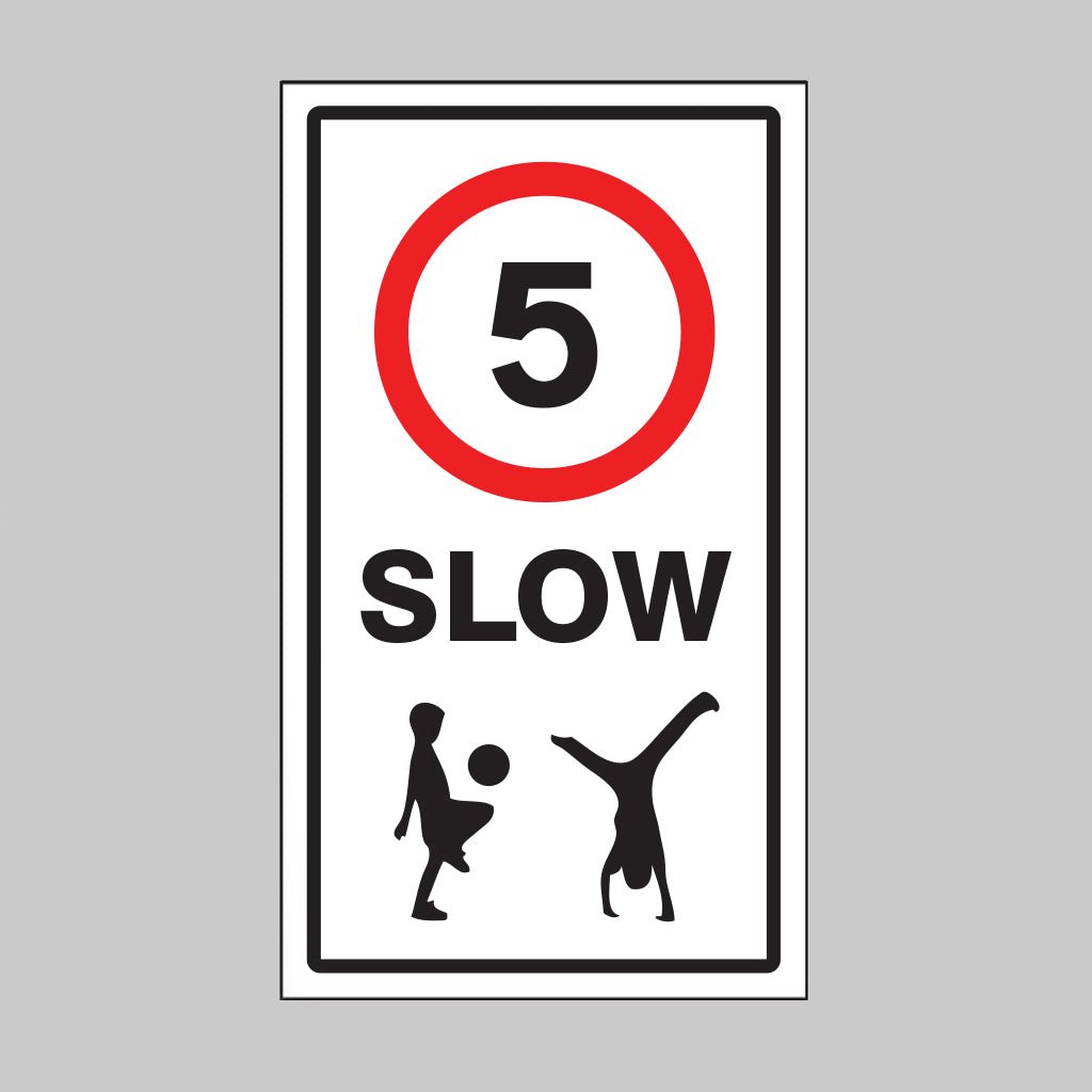 Slow 5mph Class R2 Permanent 400 x 700mm (3mm Aluminium Composite) With Channelling Sign - Ready Set SuppliedSlow 5mph Class R2 Permanent 400 x 700mm (3mm Aluminium Composite) With Channelling Sign55485