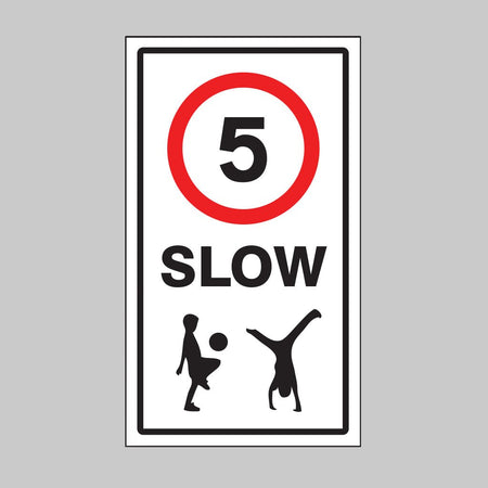 Slow 5mph Class R2 Permanent 400 x 700mm (3mm Aluminium Composite) With Channelling Sign - Ready Set SuppliedSlow 5mph Class R2 Permanent 400 x 700mm (3mm Aluminium Composite) With Channelling Sign55485