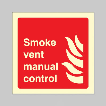 Smoke Vent Manual Control Sign - Ready Set SuppliedSmoke Vent Manual Control SignUltra Bright (Class C) Photoluminescent Rigid31118C