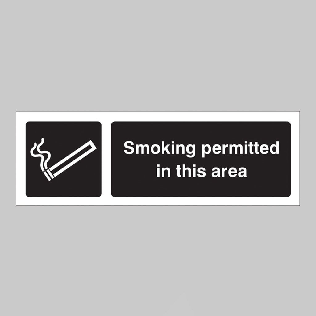 Smoking Permitted In This Area Sign - Ready Set SuppliedSmoking Permitted In This Area SignRigid Plastic13089G