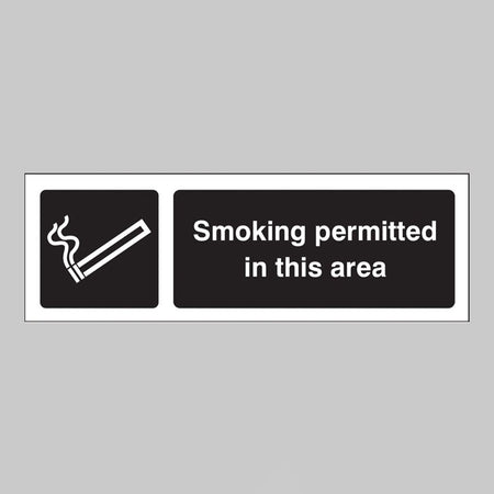 Smoking Permitted In This Area Sign - Ready Set SuppliedSmoking Permitted In This Area SignRigid Plastic13089G