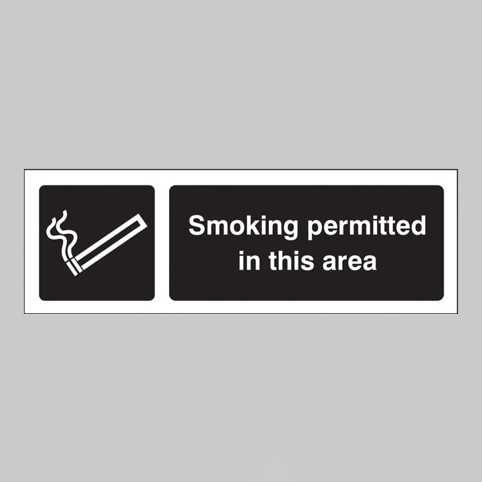 Smoking Permitted In This Area Sign - Ready Set SuppliedSmoking Permitted In This Area SignRigid Plastic13089G