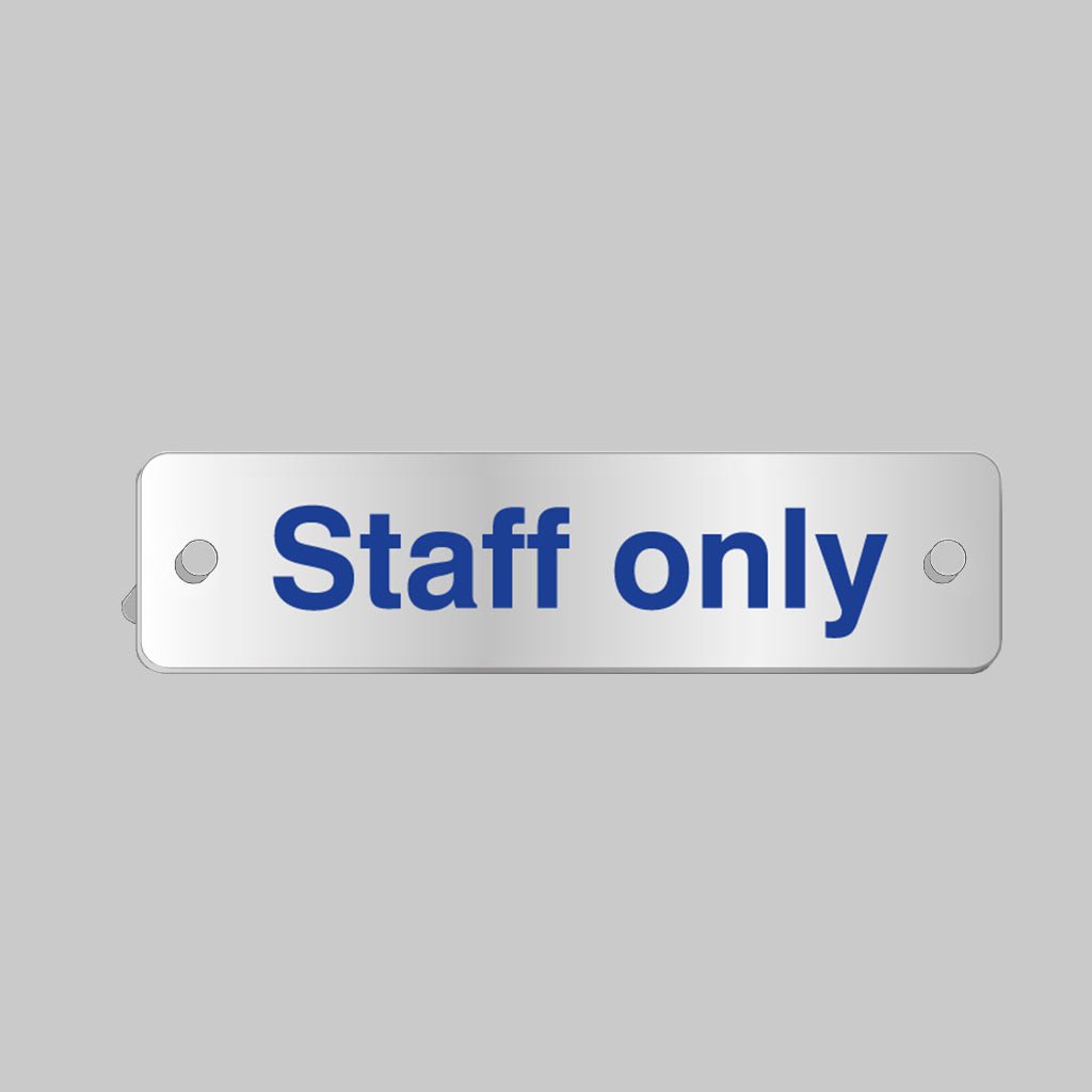 Staff Only Visual Impact Aluminium Door Sign 200 x 50mm With Stand-Off Locators - Ready Set SuppliedStaff Only Visual Impact Aluminium Door Sign 200 x 50mm With Stand-Off Locators59615