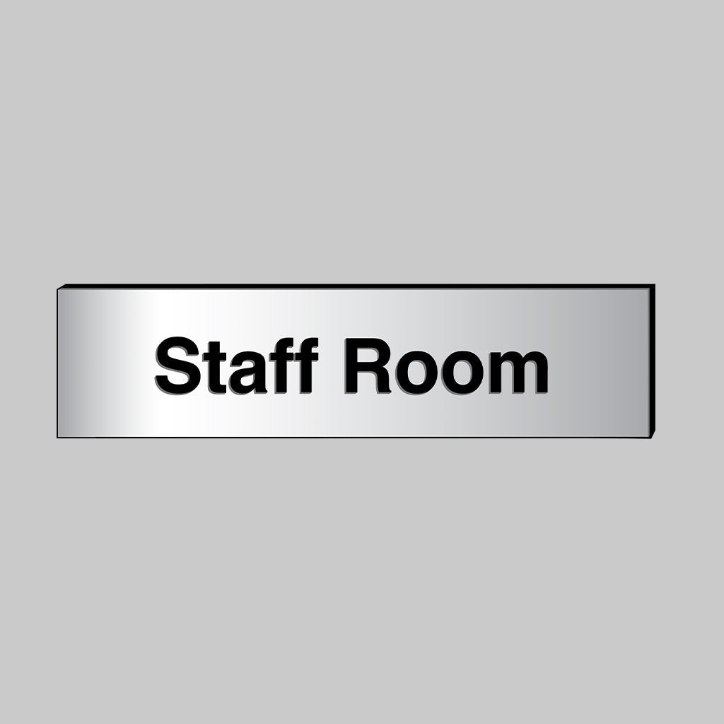 Staff Room 140 x 35mm Engraved Aluminium Effect PVC With Sav Backing Sign - Ready Set SuppliedStaff Room 140 x 35mm Engraved Aluminium Effect PVC With Sav Backing Sign53700