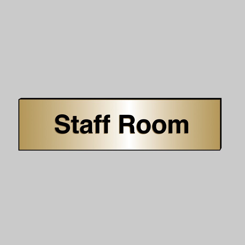 Staff Room 140 x 35mm Engraved Brass Effect PVC With Sav Backing Sign - Ready Set SuppliedStaff Room 140 x 35mm Engraved Brass Effect PVC With Sav Backing Sign53701