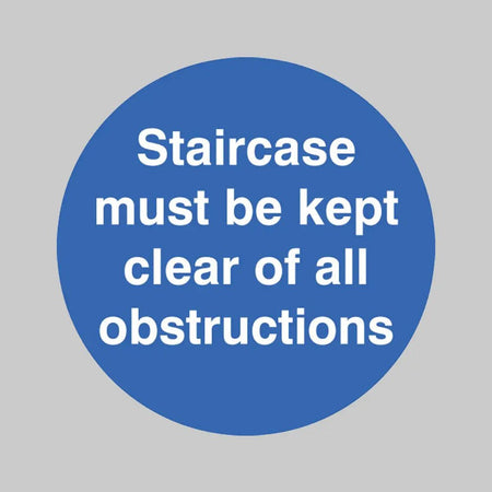 Staircase Must Be Kept Clear Floor Graphic 400mm Dia (External Grade) - Ready Set SuppliedStaircase Must Be Kept Clear Floor Graphic 400mm Dia (External Grade)53548