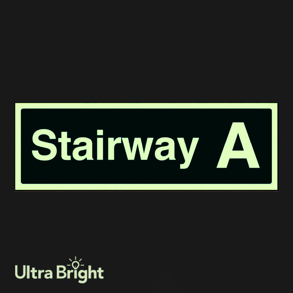 Stairway A Sign - Ready Set SuppliedStairway A SignUltra Bright (Class C) Photoluminescent Rigid32177L