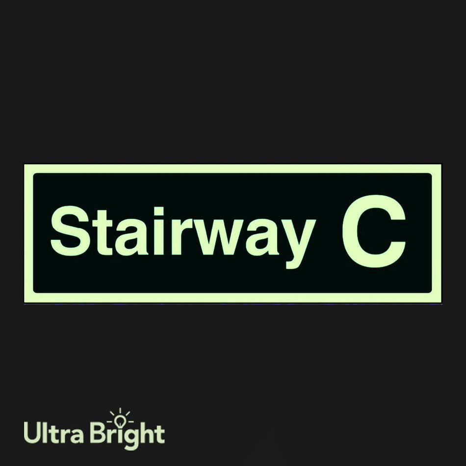 Stairway C Sign - Ready Set SuppliedStairway C SignUltra Bright (Class C) Photoluminescent Rigid32179L