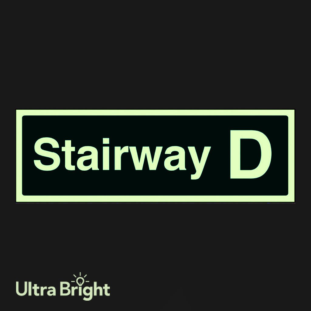 Stairway D Sign - Ready Set SuppliedStairway D SignUltra Bright (Class C) Photoluminescent Rigid32180L