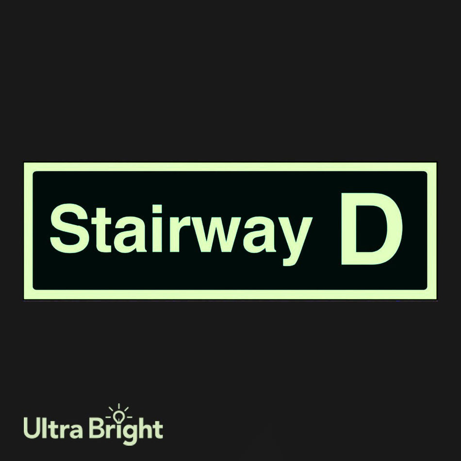 Stairway D Sign - Ready Set SuppliedStairway D SignUltra Bright (Class C) Photoluminescent Rigid32180L