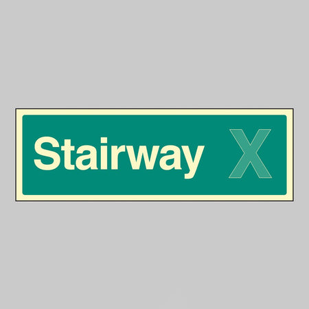 Stairway X (Specify The Number Or Letter) 450 x 150mm Photoluminescent Rigid Sign - Ready Set SuppliedStairway X (Specify The Number Or Letter) 450 x 150mm Photoluminescent Rigid Sign52199
