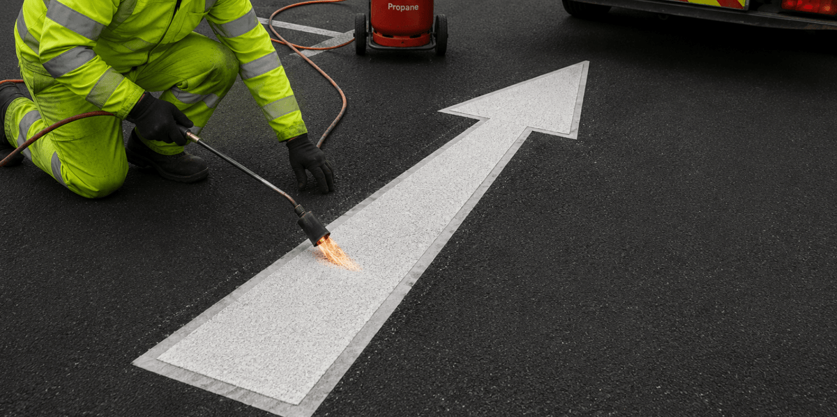 Straight Arrow - White Thermoplastic Road marking - Ready Set SuppliedStraight Arrow - White Thermoplastic Road marking1000mm x 175mm