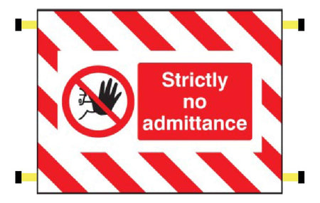 Strictly No Admittance Door Screen 600 x 450mm With Spring Loaded Poles 710 To 1010mm Sign - Ready Set SuppliedStrictly No Admittance Door Screen 600 x 450mm With Spring Loaded Poles 710 To 1010mm Sign55132