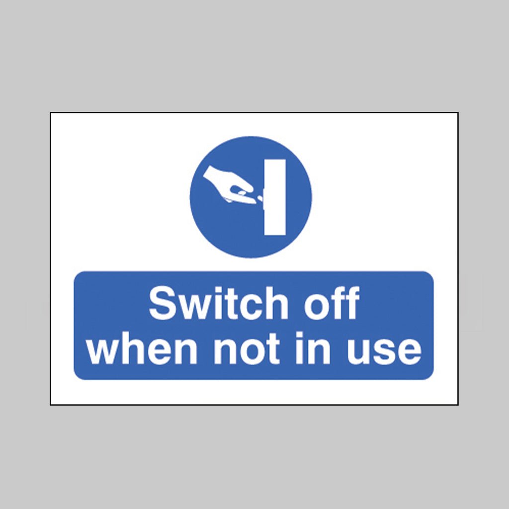 Switch Off When Not In Use 35 x 25mm Sav Sign - Ready Set SuppliedSwitch Off When Not In Use 35 x 25mm Sav Sign55040