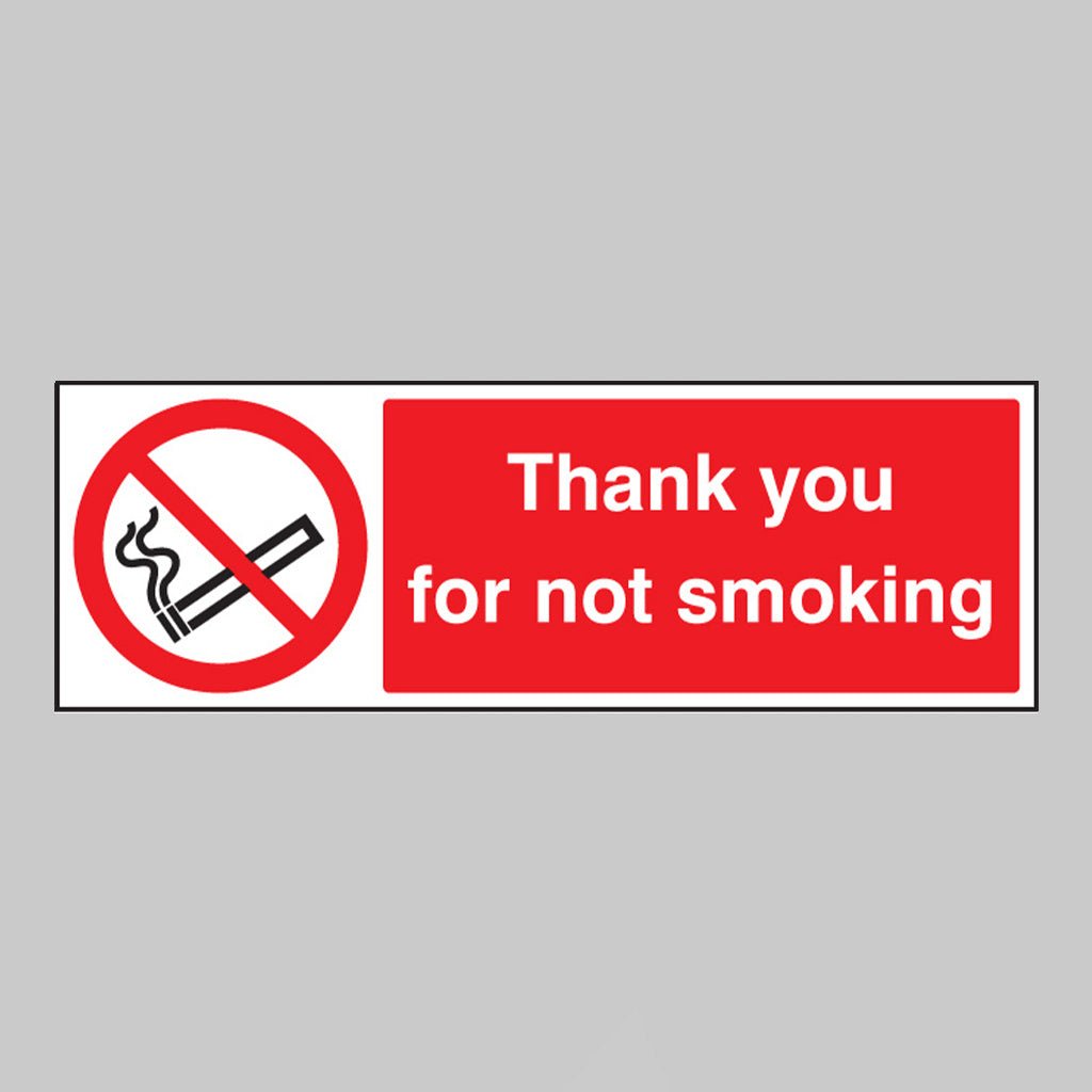 Thank You For Not Smoking Sign - Ready Set SuppliedThank You For Not Smoking SignRigid Plastic13024G