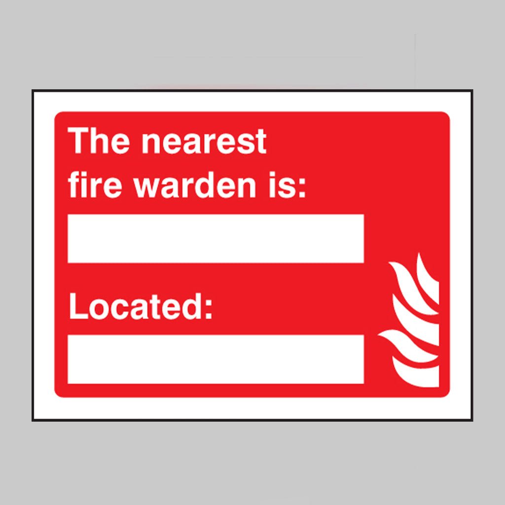 The Nearest Fire Warden Is (Space For Name) Located Sign - Ready Set SuppliedThe Nearest Fire Warden Is (Space For Name) Located SignRigid Plastic11036E