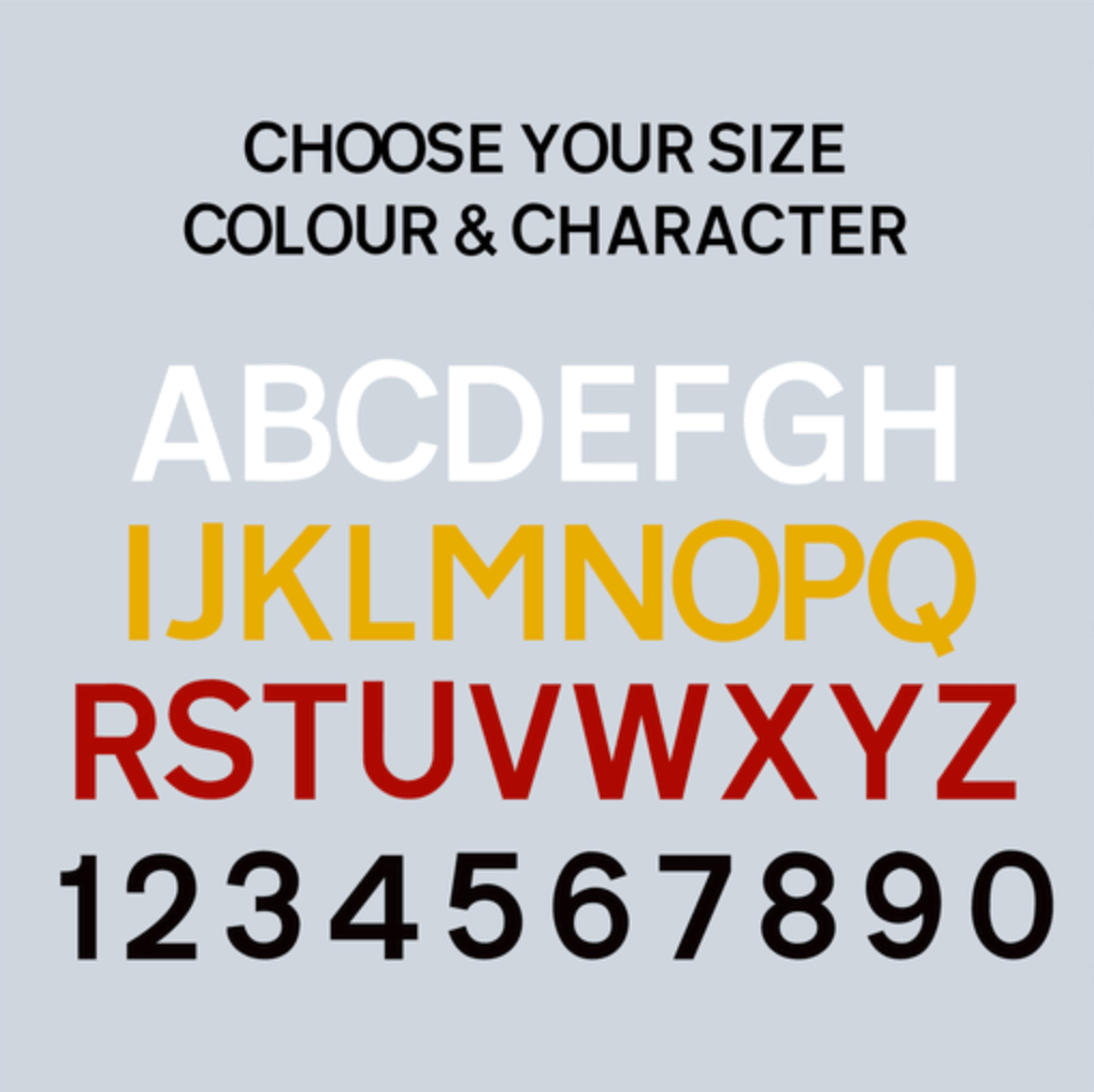 Thermoplastic Numbers & Letters - Ready Set SuppliedThermoplastic Numbers & LettersAWhite