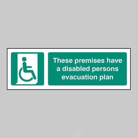 These Premises Have A Disabled Persons Evacuation Plan Sign - Ready Set SuppliedThese Premises Have A Disabled Persons Evacuation Plan SignRigid Plastic12183G