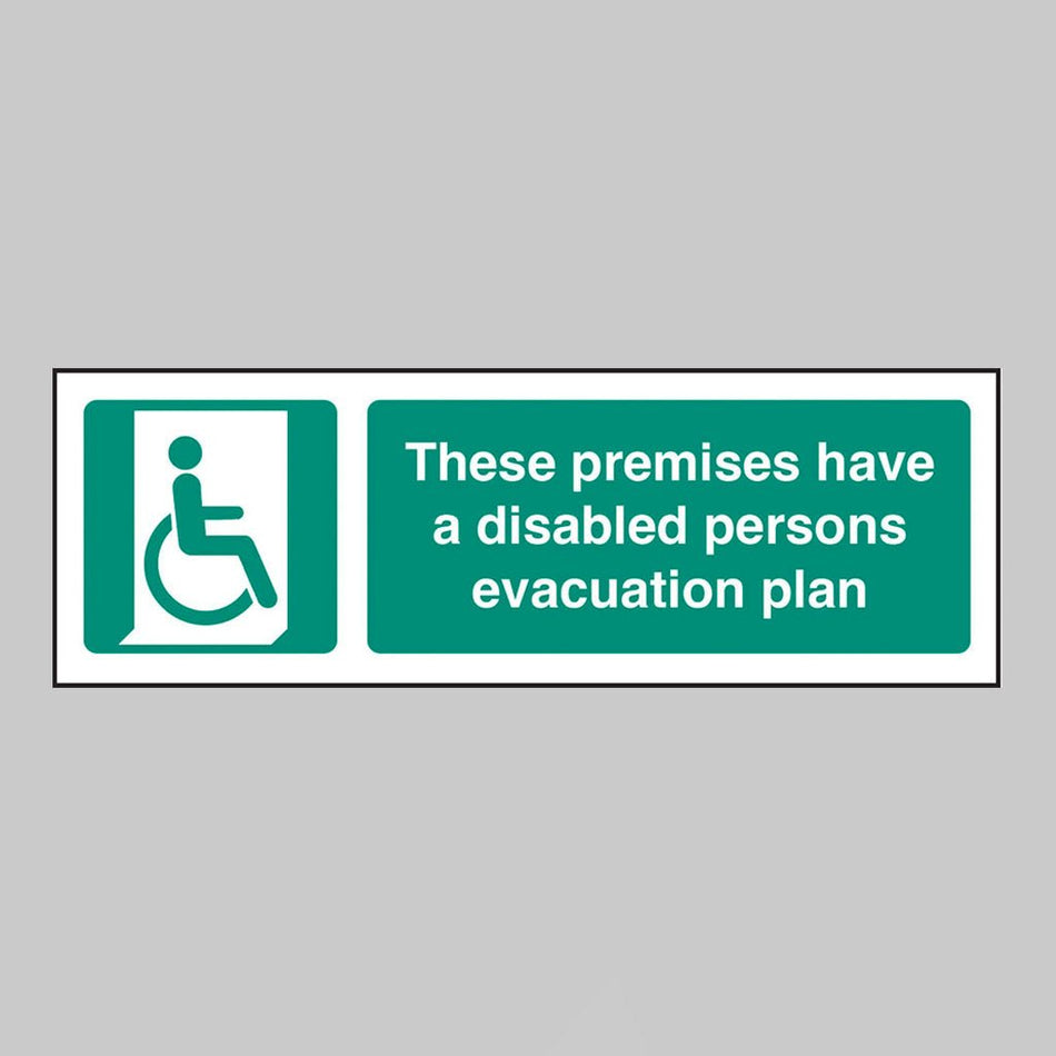 These Premises Have A Disabled Persons Evacuation Plan Sign - Ready Set SuppliedThese Premises Have A Disabled Persons Evacuation Plan SignRigid Plastic12183G