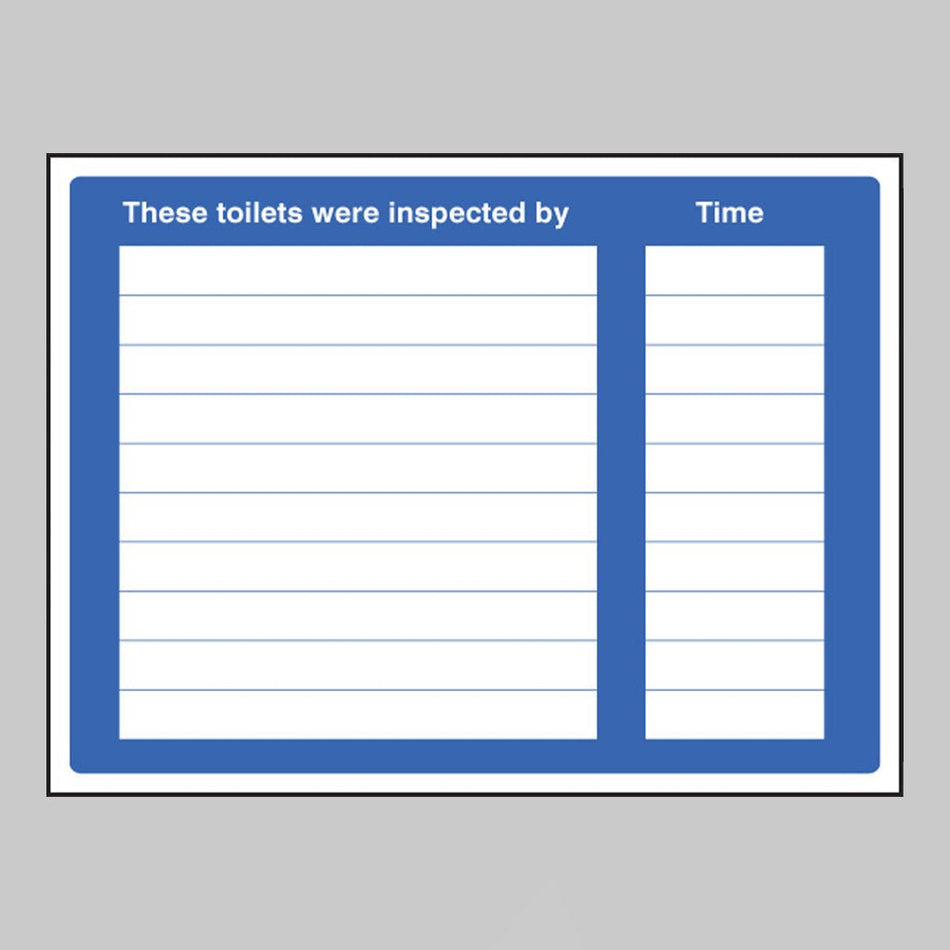 These Toilets Were Inspected By / Time Sign - Ready Set SuppliedThese Toilets Were Inspected By / Time Sign15436K