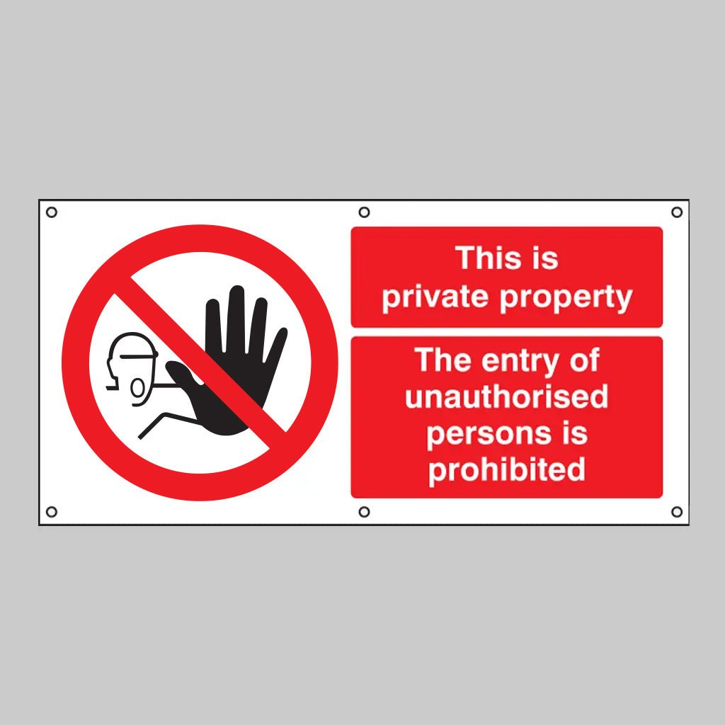 This Is Private Property Banner With Eyelets 1270 x 610mm - Ready Set SuppliedThis Is Private Property Banner With Eyelets 1270 x 610mm55092