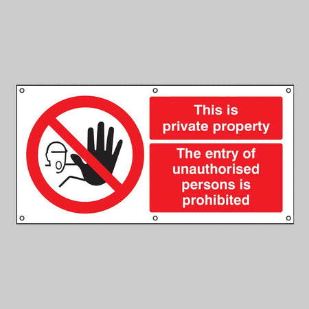 This Is Private Property Banner With Eyelets 1270 x 610mm - Ready Set SuppliedThis Is Private Property Banner With Eyelets 1270 x 610mm55092
