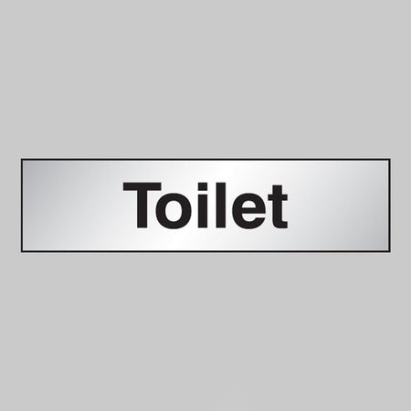 Toilet 140 x 35mm Engraved Aluminium Effect PVC With Sav Backing Sign - Ready Set SuppliedToilet 140 x 35mm Engraved Aluminium Effect PVC With Sav Backing Sign59119