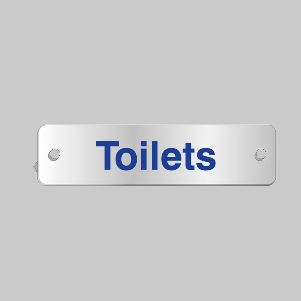 Toilets Visual Impact Aluminium Door Sign 200 x 50mm With Stand-Off Locators - Ready Set SuppliedToilets Visual Impact Aluminium Door Sign 200 x 50mm With Stand-Off Locators59618