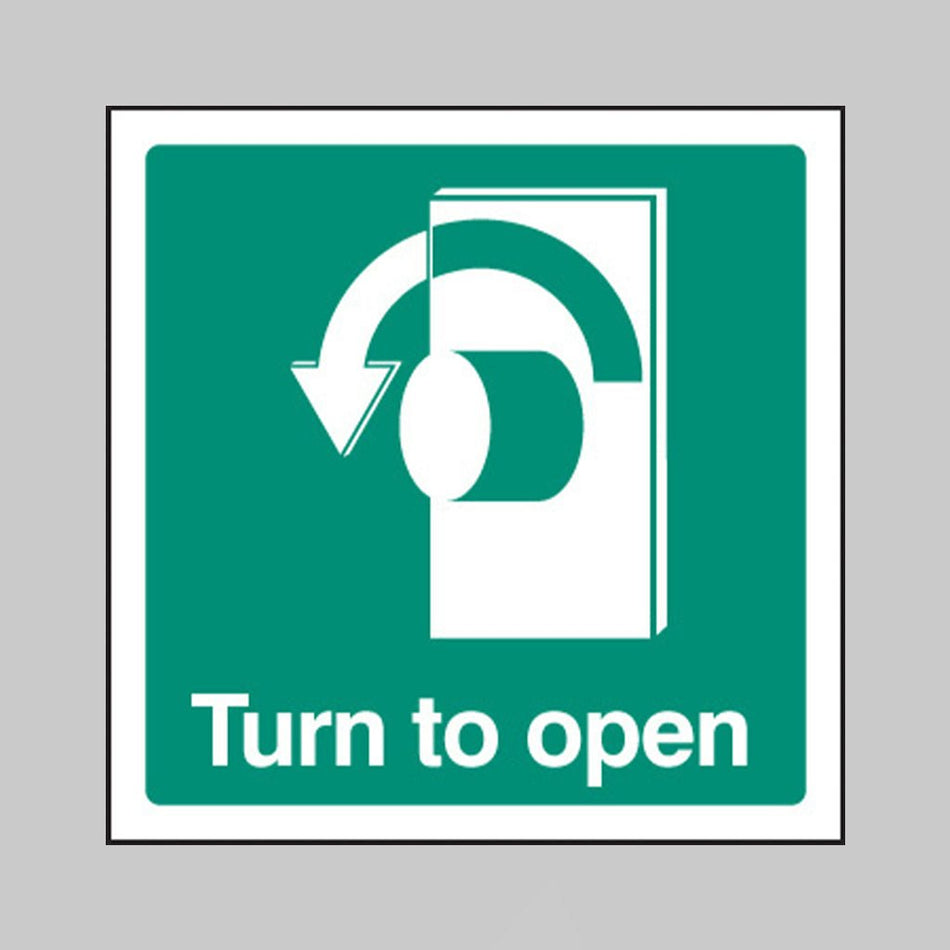 Turn To Open Left Sign - Ready Set SuppliedTurn To Open Left SignRigid Plastic12034C